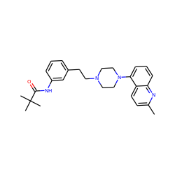 Cc1ccc2c(N3CCN(CCc4cccc(NC(=O)C(C)(C)C)c4)CC3)cccc2n1 ZINC000066259960