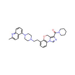 Cc1ccc2c(N3CCN(CCc4cccc5c4OCc4c(C(=O)N6CCCCC6)ncn4-5)CC3)cccc2n1 ZINC000064527877