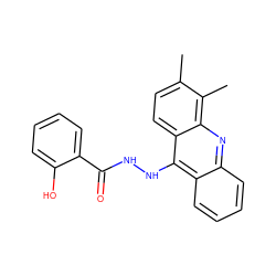 Cc1ccc2c(NNC(=O)c3ccccc3O)c3ccccc3nc2c1C ZINC000029046476