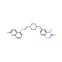 Cc1ccc2c(OCCN3CCC(Cc4ccc5c(c4)N(C)C(=O)CO5)CC3)cccc2n1 ZINC000028954152