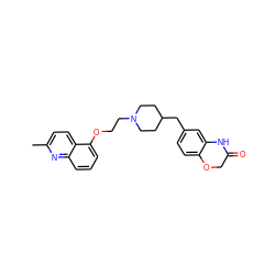 Cc1ccc2c(OCCN3CCC(Cc4ccc5c(c4)NC(=O)CO5)CC3)cccc2n1 ZINC000006717045