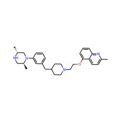 Cc1ccc2c(OCCN3CCC(Cc4cccc(N5C[C@@H](C)NC[C@@H]5C)c4)CC3)cccc2n1 ZINC000040861614