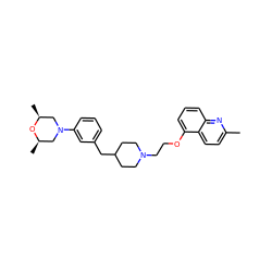 Cc1ccc2c(OCCN3CCC(Cc4cccc(N5C[C@H](C)O[C@H](C)C5)c4)CC3)cccc2n1 ZINC000034377308