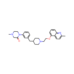 Cc1ccc2c(OCCN3CCC(Cc4cccc(N5CCN(C)CC5=O)c4)CC3)cccc2n1 ZINC000038413361