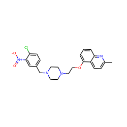 Cc1ccc2c(OCCN3CCN(Cc4ccc(Cl)c([N+](=O)[O-])c4)CC3)cccc2n1 ZINC000013643848