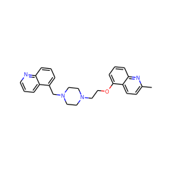 Cc1ccc2c(OCCN3CCN(Cc4cccc5ncccc45)CC3)cccc2n1 ZINC000022445272