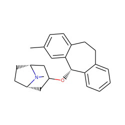 Cc1ccc2c(c1)[C@@H](OC1C[C@@H]3CC[C@H](C1)N3C)c1ccccc1CC2 ZINC000003636009