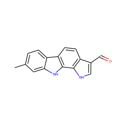 Cc1ccc2c(c1)[nH]c1c2ccc2c(C=O)c[nH]c21 ZINC000064475296