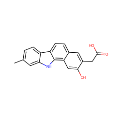 Cc1ccc2c(c1)[nH]c1c3cc(O)c(CC(=O)O)cc3ccc21 ZINC000040421381