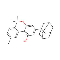 Cc1ccc2c(c1)-c1c(O)cc(C34CC5CC(CC(C5)C3)C4)cc1OC2(C)C ZINC000095604685