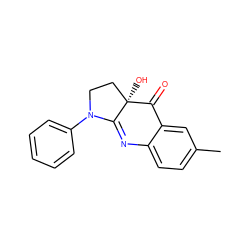 Cc1ccc2c(c1)C(=O)[C@]1(O)CCN(c3ccccc3)C1=N2 ZINC000002526884