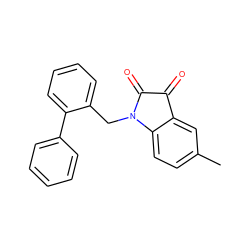 Cc1ccc2c(c1)C(=O)C(=O)N2Cc1ccccc1-c1ccccc1 ZINC000013553656