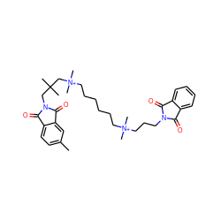 Cc1ccc2c(c1)C(=O)N(CC(C)(C)C[N+](C)(C)CCCCCC[N+](C)(C)CCCN1C(=O)c3ccccc3C1=O)C2=O ZINC000025990140