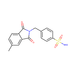 Cc1ccc2c(c1)C(=O)N(Cc1ccc(S(N)(=O)=O)cc1)C2=O ZINC000096910276