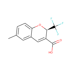 Cc1ccc2c(c1)C=C(C(=O)O)[C@H](C(F)(F)F)O2 ZINC000064549558