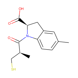 Cc1ccc2c(c1)C[C@H](C(=O)O)N2C(=O)[C@@H](C)CS ZINC000028261956