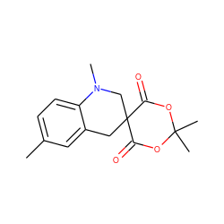 Cc1ccc2c(c1)CC1(CN2C)C(=O)OC(C)(C)OC1=O ZINC000002337656