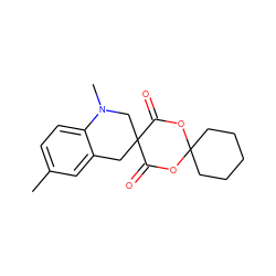 Cc1ccc2c(c1)CC1(CN2C)C(=O)OC2(CCCCC2)OC1=O ZINC000002202851