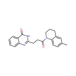 Cc1ccc2c(c1)CCCN2C(=O)CCc1nc2ccccc2c(=O)[nH]1 ZINC000006553414