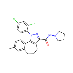 Cc1ccc2c(c1)CCCc1c(C(=O)NN3CCCC3)nn(-c3ccc(Cl)cc3Cl)c1-2 ZINC000013676083