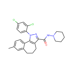 Cc1ccc2c(c1)CCCc1c(C(=O)NN3CCCCC3)nn(-c3ccc(Cl)cc3Cl)c1-2 ZINC000013676081