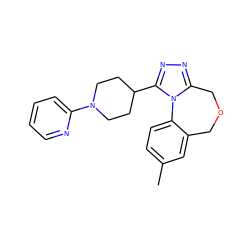 Cc1ccc2c(c1)COCc1nnc(C3CCN(c4ccccn4)CC3)n1-2 ZINC000072123248