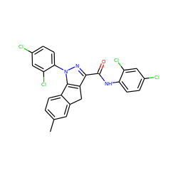 Cc1ccc2c(c1)Cc1c(C(=O)Nc3ccc(Cl)cc3Cl)nn(-c3ccc(Cl)cc3Cl)c1-2 ZINC000035075486