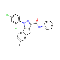 Cc1ccc2c(c1)Cc1c(C(=O)Nc3ccccc3)nn(-c3ccc(Cl)cc3Cl)c1-2 ZINC000035075482