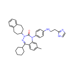 Cc1ccc2c(c1)N(c1ccc(NCCc3ncc[nH]3)cc1)C(=O)N(C1CCc3ccccc3CC1)N=C2C1CCCCC1 ZINC000028711883