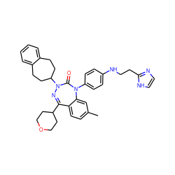 Cc1ccc2c(c1)N(c1ccc(NCCc3ncc[nH]3)cc1)C(=O)N(C1CCc3ccccc3CC1)N=C2C1CCOCC1 ZINC000028711947