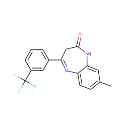 Cc1ccc2c(c1)NC(=O)CC(c1cccc(C(F)(F)F)c1)=N2 ZINC000101155430