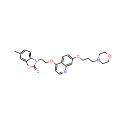 Cc1ccc2c(c1)oc(=O)n2CCOc1ccnc2cc(OCCCN3CCOCC3)ccc12 ZINC000653727787