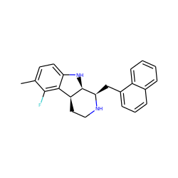 Cc1ccc2c(c1F)[C@@H]1CCN[C@H](Cc3cccc4ccccc34)[C@@H]1N2 ZINC000040461369