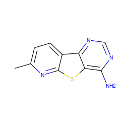 Cc1ccc2c(n1)sc1c(N)ncnc12 ZINC000004083135