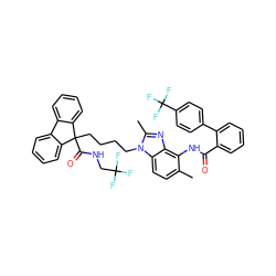 Cc1ccc2c(nc(C)n2CCCCC2(C(=O)NCC(F)(F)F)c3ccccc3-c3ccccc32)c1NC(=O)c1ccccc1-c1ccc(C(F)(F)F)cc1 ZINC000095612185