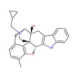 Cc1ccc2c3c1O[C@H]1c4[nH]c5ccccc5c4C[C@@]4(O)[C@@H](C2)N(CC2CC2)CC[C@]314 ZINC000006018967