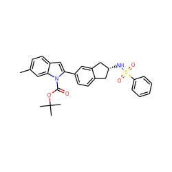 Cc1ccc2cc(-c3ccc4c(c3)C[C@H](NS(=O)(=O)c3ccccc3)C4)n(C(=O)OC(C)(C)C)c2c1 ZINC000028949468