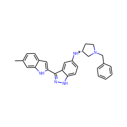 Cc1ccc2cc(-c3n[nH]c4ccc(N[C@@H]5CCN(Cc6ccccc6)C5)cc34)[nH]c2c1 ZINC000066076462