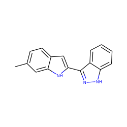 Cc1ccc2cc(-c3n[nH]c4ccccc34)[nH]c2c1 ZINC000064573113