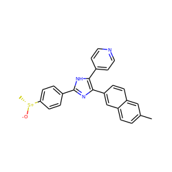 Cc1ccc2cc(-c3nc(-c4ccc([S@@+](C)[O-])cc4)[nH]c3-c3ccncc3)ccc2c1 ZINC000028823973