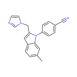 Cc1ccc2cc(Cn3ccnc3)n(-c3ccc(C#N)cc3)c2c1 ZINC000095592182