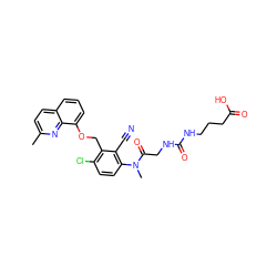 Cc1ccc2cccc(OCc3c(Cl)ccc(N(C)C(=O)CNC(=O)NCCCC(=O)O)c3C#N)c2n1 ZINC000026983911