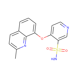 Cc1ccc2cccc(Oc3ccncc3S(N)(=O)=O)c2n1 ZINC000049807751