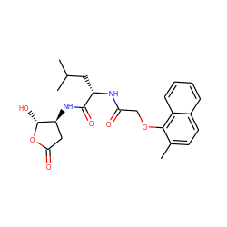 Cc1ccc2ccccc2c1OCC(=O)N[C@@H](CC(C)C)C(=O)N[C@H]1CC(=O)O[C@@H]1O ZINC000013819143