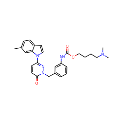 Cc1ccc2ccn(-c3ccc(=O)n(Cc4cccc(NC(=O)OCCCCN(C)C)c4)n3)c2c1 ZINC000206912418