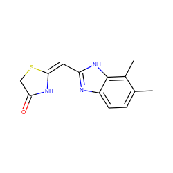 Cc1ccc2nc(/C=C3\NC(=O)CS3)[nH]c2c1C ZINC000103234150