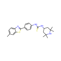 Cc1ccc2nc(-c3ccc(NC(=S)NC4CC(C)(C)NC(C)(C)C4)cc3)sc2c1 ZINC000003365886