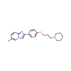 Cc1ccc2nc(-c3ccc(OCCCN4CCCCC4)cc3)cn2c1 ZINC000013613383