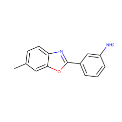 Cc1ccc2nc(-c3cccc(N)c3)oc2c1 ZINC000000122957