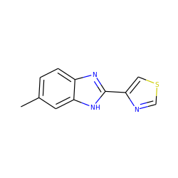 Cc1ccc2nc(-c3cscn3)[nH]c2c1 ZINC000013679474